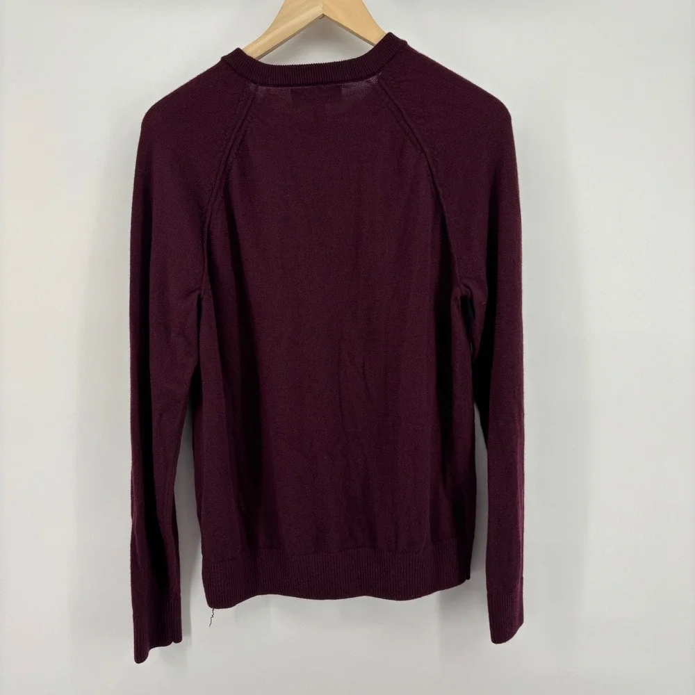Banana Republic Sweater Mens M Burgundy Excellent 100% Merino Wool Crew Neck‎